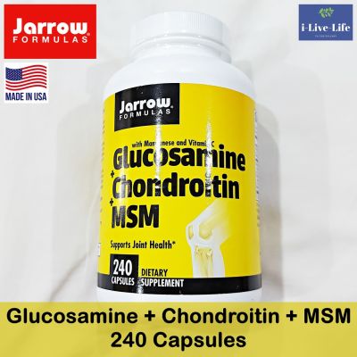 Glucosamine + Chondroitin + MSM Combination 240 Capsules - Jarrow Formulas กลูโคซามีน คอนดรอยติน และซัลเฟอร์