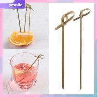 YESMILE 100pcs ครัวเรือน เครื่องมือบาร์ คิทเช่น แอนด์ บาร์ ติด ปมไม้ไผ่ ค็อกเทลคัดสรร ส้อมจิ้มผลไม้