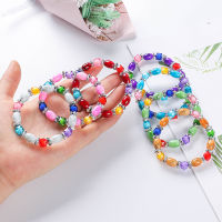 NEW! 6 colors！สร้อยข้อมือคริสตัลสีสันสดใส สร้อยข้อมือเครื่องประดับหวานขนาดเล็ก Fresh Creative Jewelry SJSL