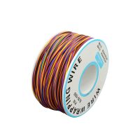 ลวด30awg 8สีหนึ่งม้วนม้วนลวดฉนวนกันความร้อนท่อพีวีซีแข็งทองแดงกระป๋อง