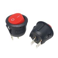 5pcs  KCD1-105 Diameter Small Round Boat Rocker Switches Black Mini Round Black White Red 2 Pin ON-OFF Rocker Switch