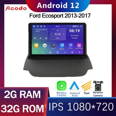 Acodo รถวิทยุ 2din สเตอริโอ Android สำหรับ Ford Ecosport 2013-2017 Android 9 นิ้ว 2G RAM 16G 32G ROM Quad Core Touch แยกหน้าจอทีวีนำทาง GPS สนับสนุนวิดีโอพร้อมกรอบ