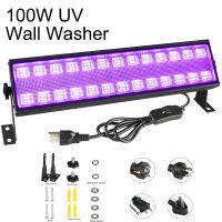 100วัตต์ LED UV แถบแสงสีดำรังสีอัลตราไวโอเลต Floodlight สำหรับวันฮาโลวีนบริษัทโกลว์พรรคเรืองแสงร่างกายสี K ดีเจบาร์เวที B Lacklight