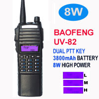 Original BaoFeng UV-82 8W 3800Mah แบตเตอรี่ UV 82 UP 10 KM Ham วิทยุ Dual PTT 82 HP s Transceiver