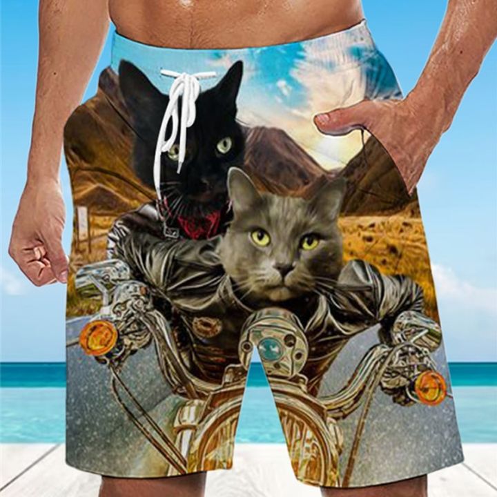 funny-cat-swim-3d-printed-shorts-summer-holiday-men-women-casual-swimming-surffing-beach-pants-boy-girl-kids-kawaii-cats-shorts