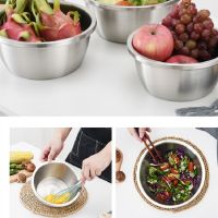 304 Stainless Steel Bowls Set Basin Kitchen Thicken Salad Mixing Bowl With Cover Egg Vegetable Bowl Tableware Kitchenware