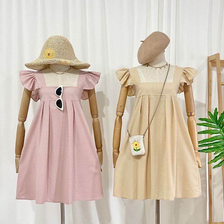 พร้อมส่ง-มินิเดรสแขนระบาย-น่ารักมาก-dd122