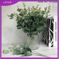 CHIZH 1 Bouquet ตกแต่งงานปาร์ตี้ ของตกแต่งบ้าน อุปกรณ์ติดผนัง ใบเงินสีเขียว หญ้าจำลอง พืชปลอม ยูคาลิปตัสประดิษฐ์