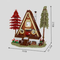 Forest Cabin Series 031071 031072 031073 House Natural Scenery View Model Building MOC Blocks Bricks Toy Set Gift For Children