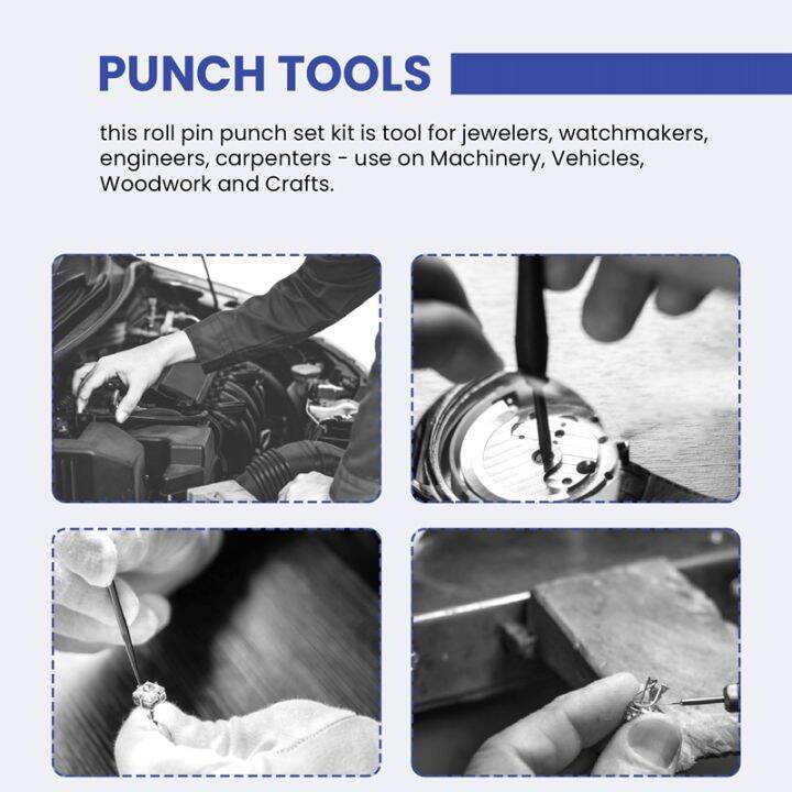 roll-pin-punch-set-with-storage-pouch-smithing-punch-removing-repair-tools-with-bench-block-pin-punches-and-hammer