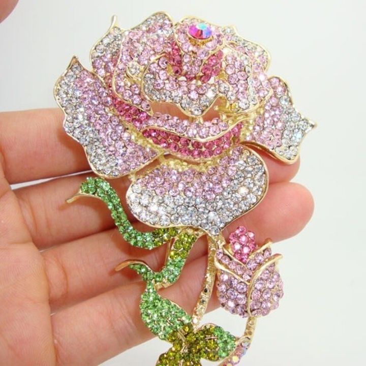 gold-plated-color-rose-bud-pink-zircon-brooch-fashion-glamour-lady-banquet-wedding-jewel