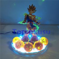 ZZOOI Dragon Ball Z Anime Figures Son Goku Lampara Action Figures Super Saiyan Toys Crystal Balls Remote Control PVC Figure Xmas Gift