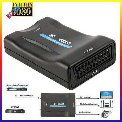 1080P HDMI-เข้ากันได้กับ SCART วิดีโออะแดปเตอร์แปลงเสียงหรูสำหรับ HD TV DVD