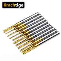 Krachtige 1/8 0.8-3.175Mm Pcb End Cutter เครื่องตัดแกะสลักโรตารี่ Cnc เจาะ Bit Set