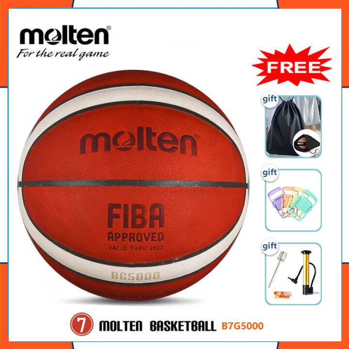 Original Molten BG5000 7 PU leather basketball,mesh bag, needle and
