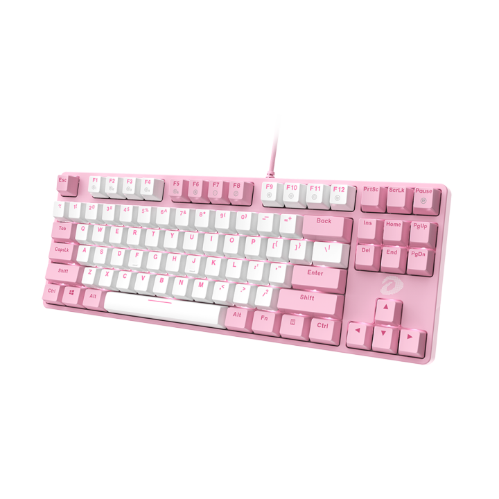 dareu-ek87-glory-gaming-keyboard-pink-white-คีย์บอร์ดเกมมิ่ง-red-switch-แป้นภาษาอังกฤษ-ของแท้-ประกันศูนย์-1ปี