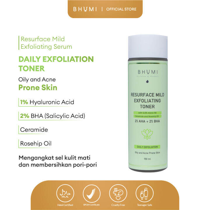 BHUMI Resurface Mild Exfoliating Toner Lazada Indonesia