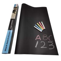 【LZ】✳♧  Removable Chalkboard Contact Paper Roll with 5 Colorful Chalks Self-Adhesive Blackboard Sticker Wallpaper Decal for Home