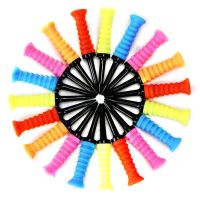 10pcs/set Professional Golf Spring Tees Zero Resistance Friction Automatic Reset Soft Glue Durable 5-Color Optional Golf Tees Towels