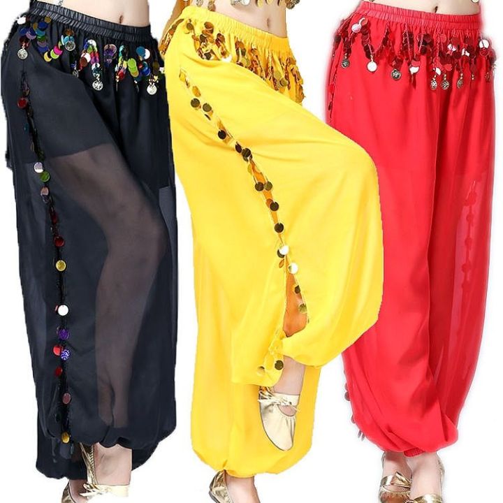 Belly Dance Pants Performance Wear Indian Dance Clothes Sequined ...