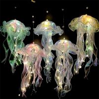 Color Jellyfish Lamp Finished Night Light Room Hanging Atmosphere Light Girls Happy Under The Sea Theme Birthday Party Decor