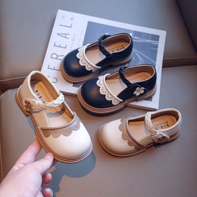 Baby Girls Princess Shoes Autumn Black Small PU Leather Shoes Childrens Soft Sole Anti Slip Baby Shoes Stage Performance Shoes
