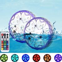 16 LED RGB Submersible Light Remote Controlled Wireless Underwater Magnet Swimming Pool Lighting Outdoor Aquarium Fish Tank Pond