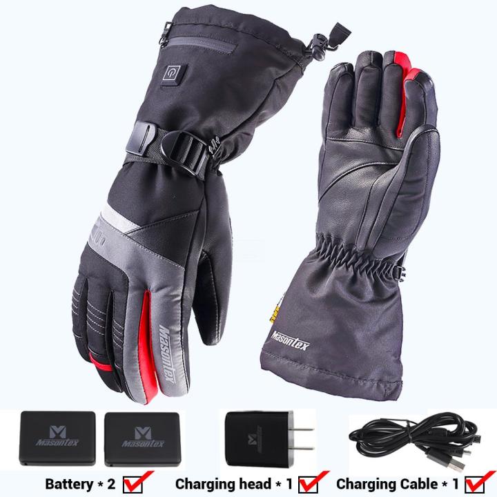 2021Motorcycle Heated Gloves Waterproof Rechargeable Gloves Touch Screen Battery Powered Winter Warm Heating Carbon Fiber Guantes