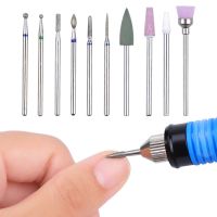 10Pcs Nail Drill Bits Set Diamond Cuticle Drill Bit 3/32 quot; Shank Electric Nail File Accessories Nail Polishing Clean and Care