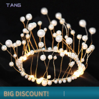 ?【Lowest price】TANG โคมไฟ LED ใหม่ Pearl Crown cake Topper Decor เจ้าหญิงปาร์ตี้ TOP Topper เค้กวันเกิด Happy ตกแต่งเครื่องมือของขวัญงานแต่งงาน