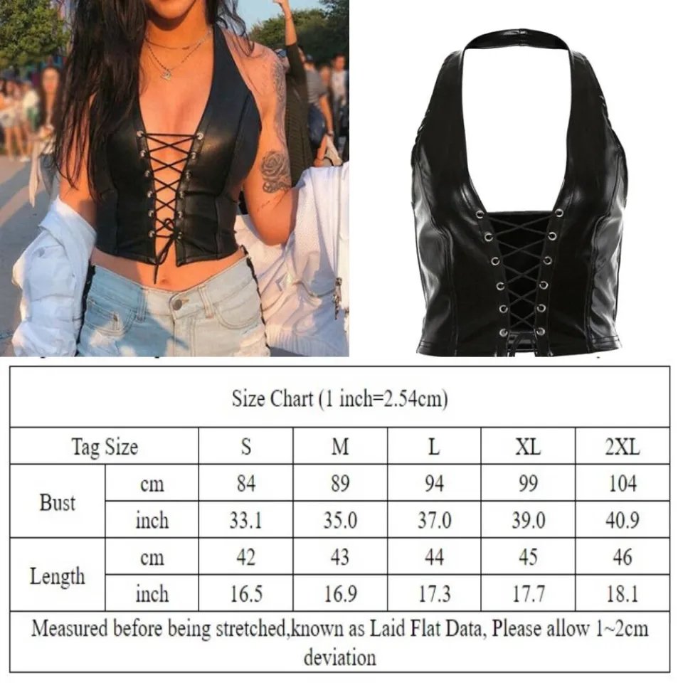 Womens Wetlook Patent Leather Bra Tops Sleeveless Low-Cut Crop Tank Top  Vest Clubwear
