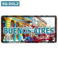 【YF】♣◕  [SQ-DGLZ] BUENOS AIRES License Plate Tin Sign Metal Bar Wall Decoration Painting Plaques Poster