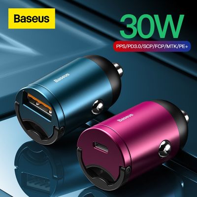 【Hot】 Baseus Car Charger Type C Quick Charge 4.0 3.0สำหรับ Iphone Huawei Xiaomi Samsung PD 3.0 Fast Charging USB Phone Mini Charger