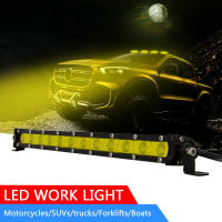 Picha AMBER 12นิ้ว60W น้ำท่วมบางแถวเดียวหมอก LED ทำงาน Light Bar รถ SUV รถบรรทุก ATV