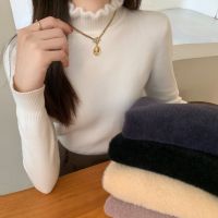 2021 Winter T Shirt Women Elasticity Oversized T-Shirt Woman Clothes Female Tops Long sleeve Womens tube top knit Canale