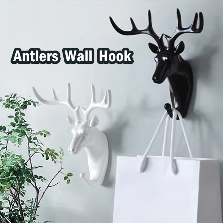 Deer Head Sturdy Antlers Wall Hook Strong Vintage Animal Hooks Fashion  Style Modern Resin Wall Hanger Sticky Wall Hanging Hook For Clothes Hat  Scarf Key Nordic Style Antler Hook | Lazada PH