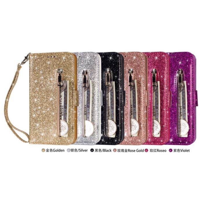 zipper-cases-for-p40-p30-p20-pro-lite-mate-20-10-p-smart-y7-y6s-prime-luxury-bling-glitter-leather-wallet-flip-card-cover