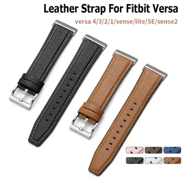 Slim Leather Band For Fibit Versa 4 3 Women Men Watch Bracelet Strap Belt  For Fitbit