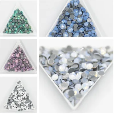 All Sizes Blue/Green/White/Pink Opal Crystal Hotfix Rhinestone decoration Flatback Nail art Glass HotFix Rhinestones for Garment