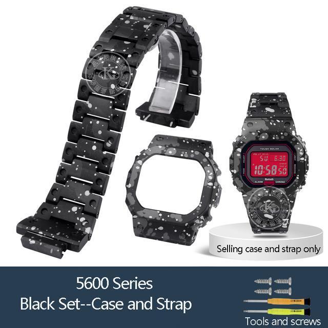 dw5600-gw-5600-refitted-titanium-aluminum-alloy-watchband-bezel-set-for-g-shock-casio-dw-5600-gw-b5600-สายนาฬิกาและตัวเรือน