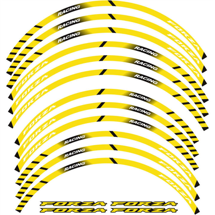 อุปกรณ์เสริมรูปลอกสติกเกอร์ติดมอเตอร์ไซค์สำหรับรถฮอนด้าฟอร์ซา125-300-250ขนาด350-14-15นิ้วใช้ได้กับล้อยางขอบล้อลาก