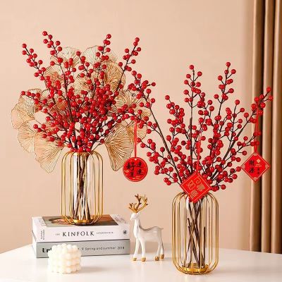 Chinese Style Lantern Vase Luxury Gold Stand Interior Decoration For Home Desk Hydroponic Vases De Princessas New Year Ornaments