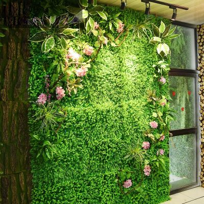 Artificial green grass wall Eucalyptus leaf bouquet simulation plants 40x60cm wedding DIY hotel shop window background decor