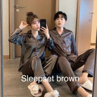 Uni Couple Pajamas Pyjamas Women Men Baju Raya Tidur Sleepwear Nightwear y satin silk maternity