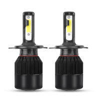 2Pcs C6 H4 LED ไฟหน้ารถหลอดไฟ110W 9200LM ชิป COB ไฟหน้า360 ° มุมลำแสงหมอก6000K สีขาวไฟ12V 24V