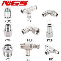 SUS 304 Stainless Steel Pneumatic Hose Fitting PC PCF PL PE PU 8mm Full Metal Quick Release Pipe Connector Joint 1/2 1/8 1/4 3/8 Watering Systems Gard