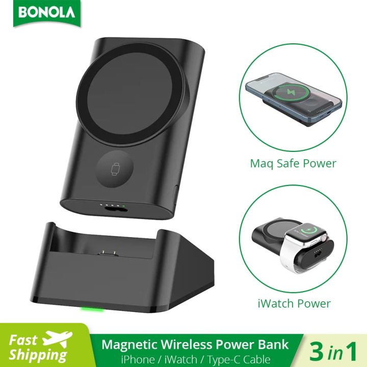 bonola-3-in-1ไร้สายแม่เหล็กที่ชาร์จแบตสำรองสำหรับนาฬิกา7-se-6-5แบบพกพา5200ma-power-bank-สำหรับ12-13