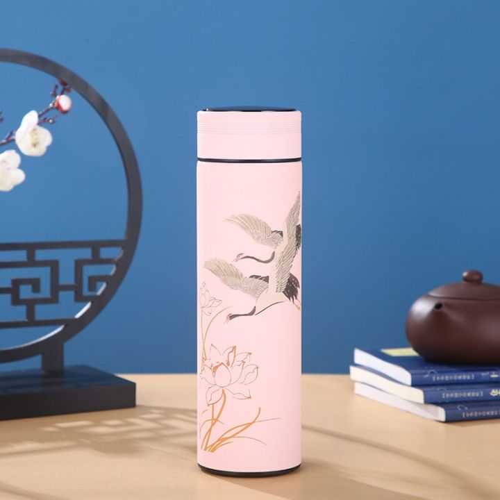 450ml-chinese-style-intelligent-thermos-bottle-classical-style-led-touch-display-stainless-steel-vacuum-flask-mug-water-bottlesth