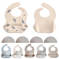 Baby Bibs Waterproof Silicone Ins Style Print Baby Feeding Bib Infant Feeding Food Catcher Toddler Apron Stuff With Placemat