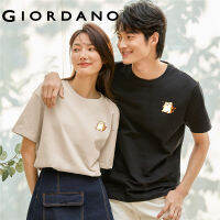 GIORDANO Men And Women Bing Jiao Series T-Shirts Short Sleeve Summer Tee Crewneck Cat Print Fashion Cotton Tshirts 99393038GHYJ